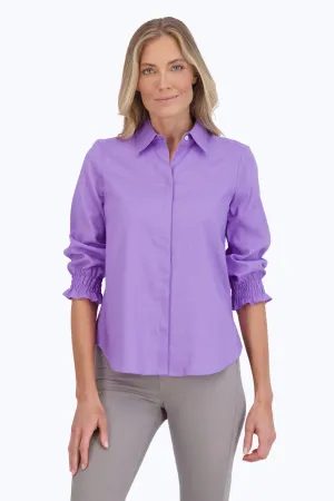 Olivia 3/4 Sleeve Easy Care Solid Linen Shirt