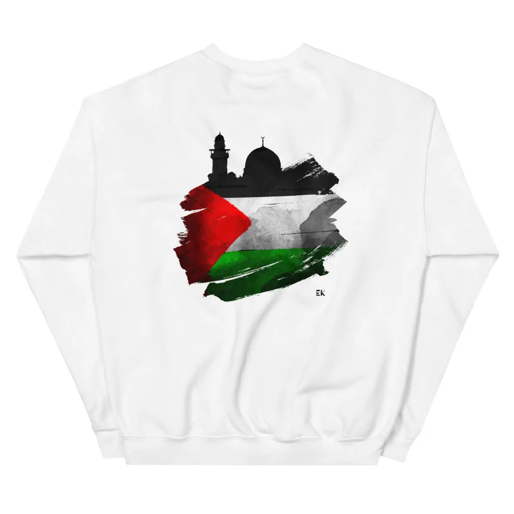 Palestine LOOK AT MY BACK FLAG Unisex Sweatshirt