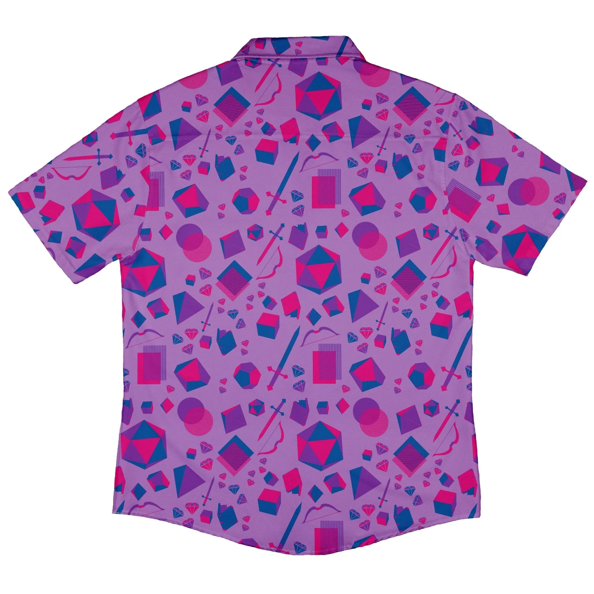 Pink Blue and Bisexual Colors Tabletop RPG Items Dnd Button Up Shirt