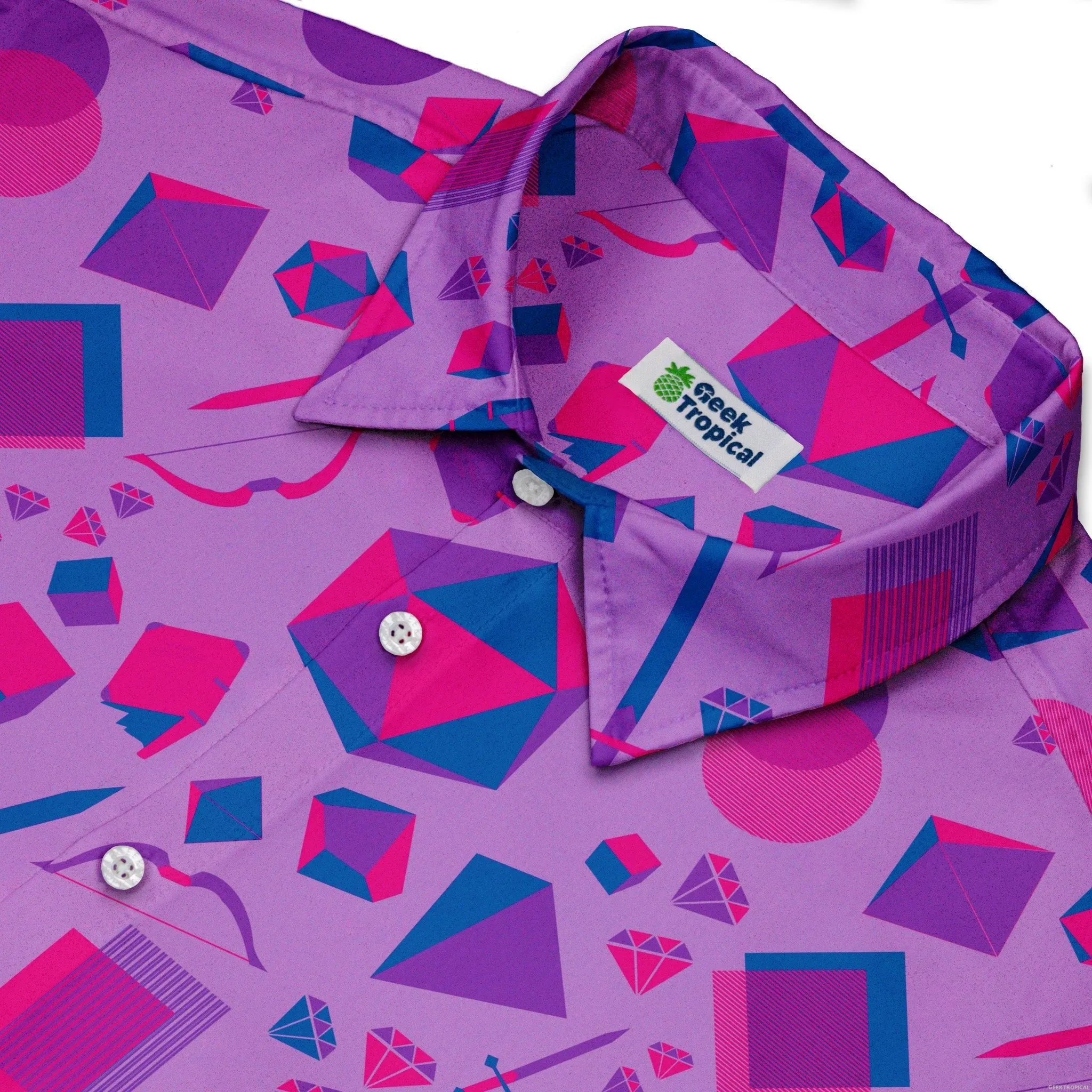 Pink Blue and Bisexual Colors Tabletop RPG Items Dnd Button Up Shirt