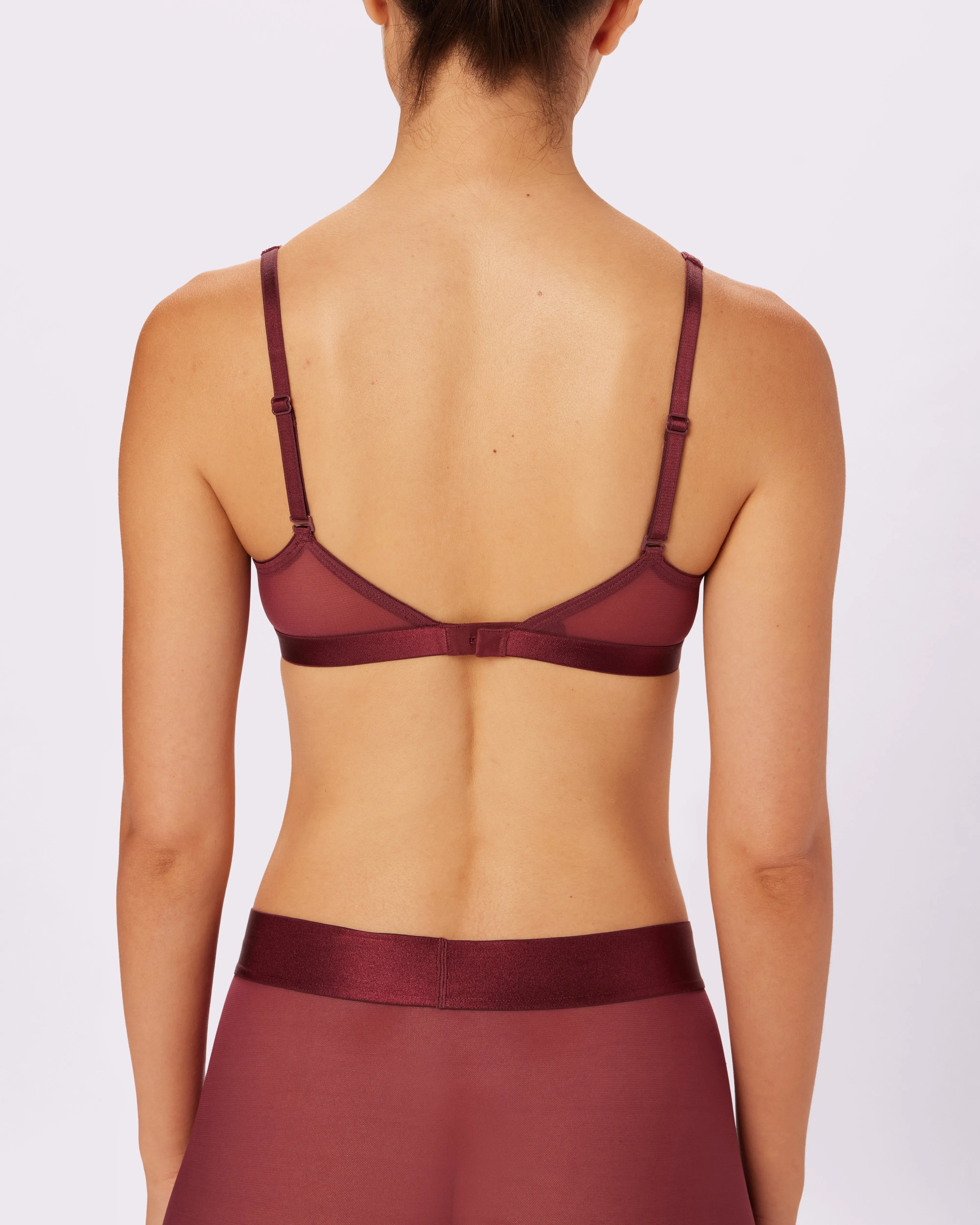 Plunge Bralette | Silky Mesh | Archive (Blackberry)