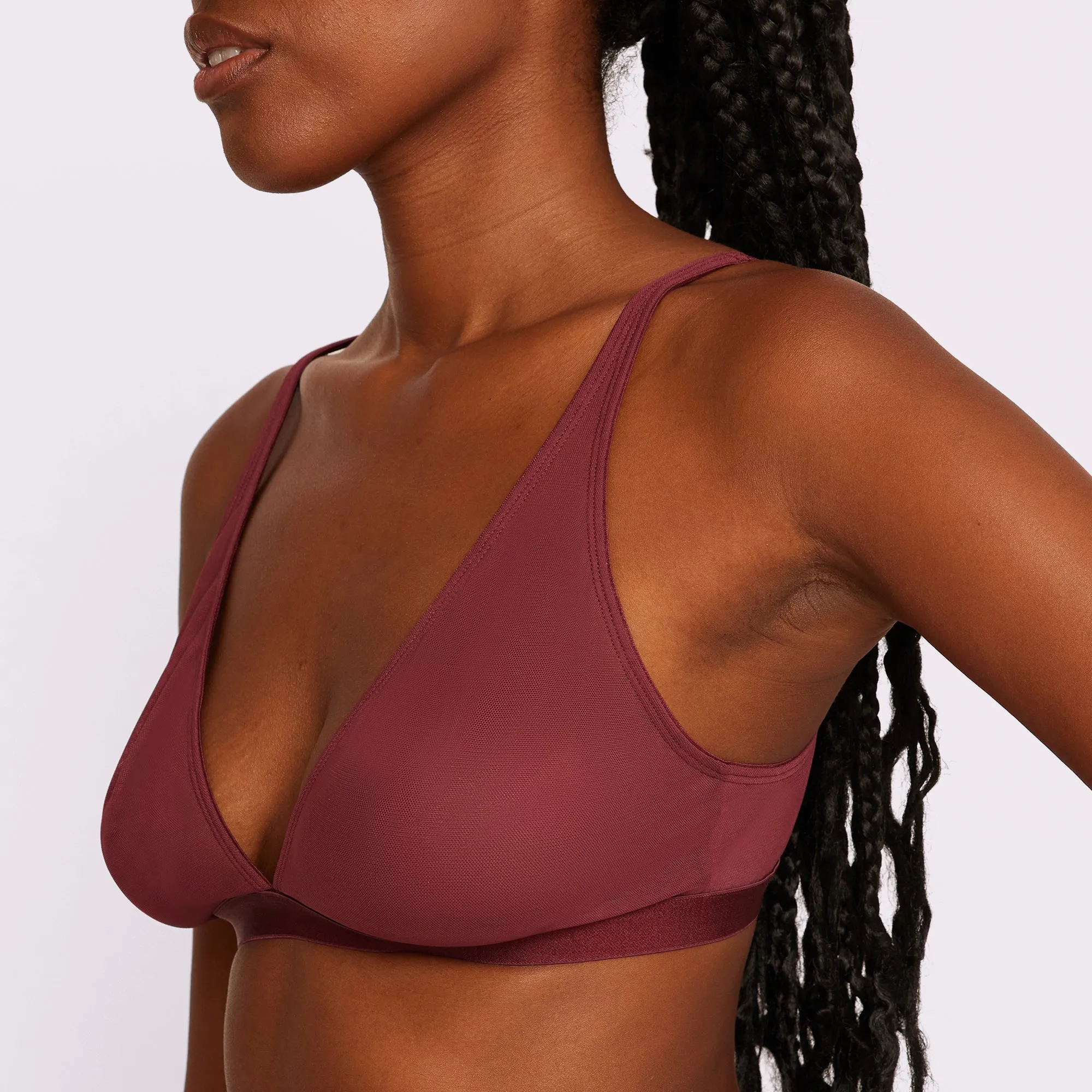 Plunge Bralette | Silky Mesh | Archive (Blackberry)