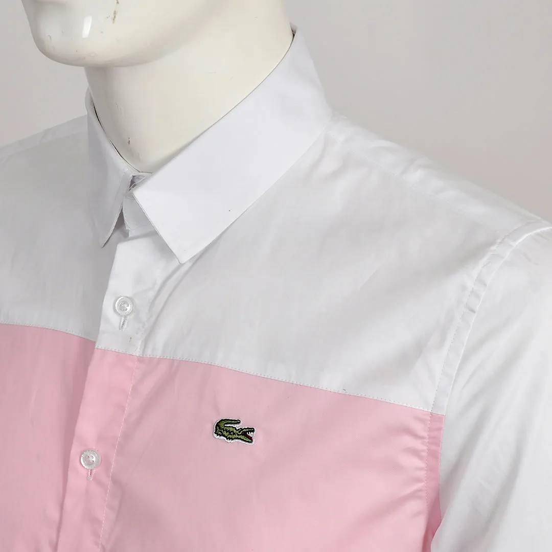 Premium Men's Fit White Pink Short Sleeve Shirt