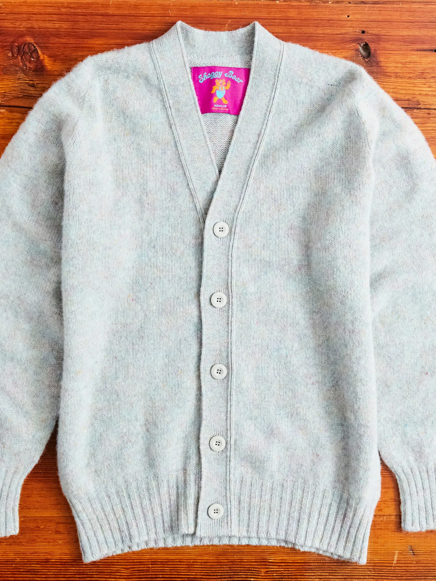 "Shaggy Bear" Wool Cardigan in Galaxy