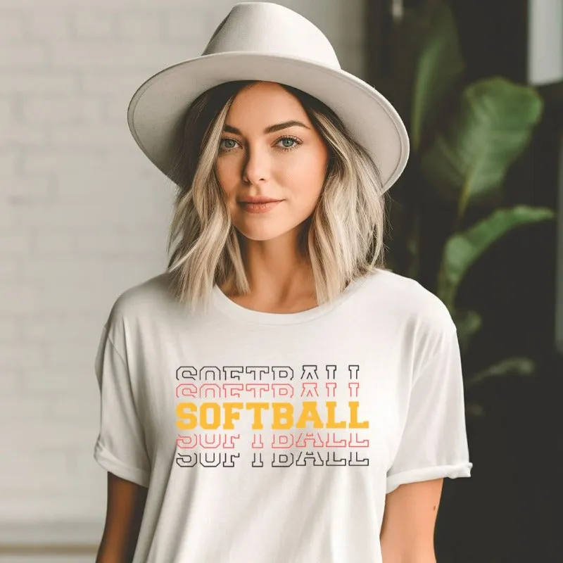 Softball Sports Lettering PNG Sublimation Digital Download Design