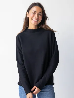 Tailored Fit Cotton Sweatshirt - Black