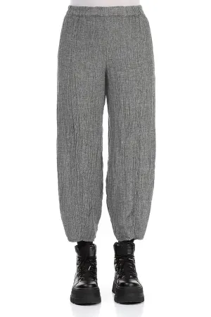 Taper Grey Mélange Linen Trousers