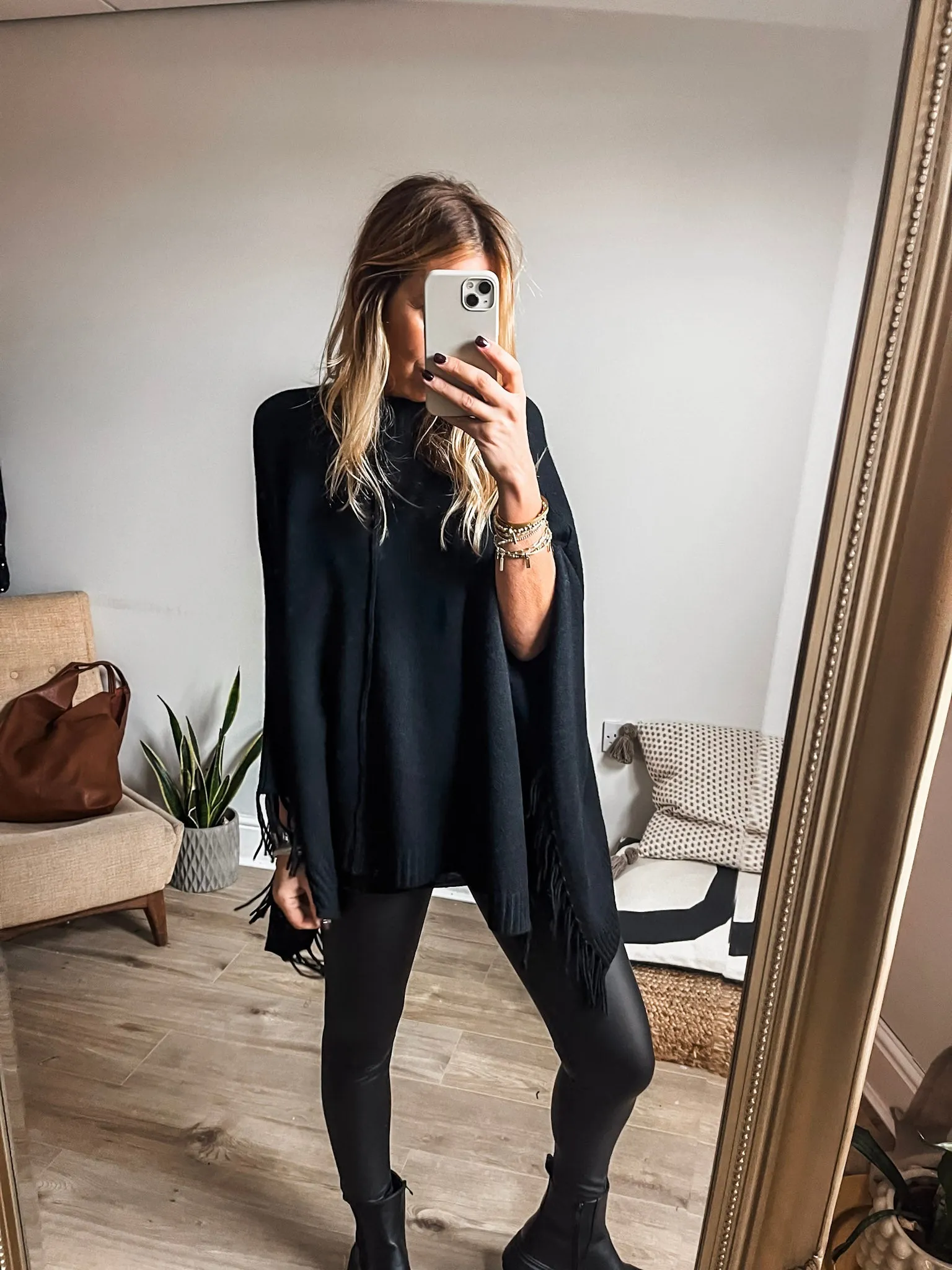 Tassel Soft Knit Poncho