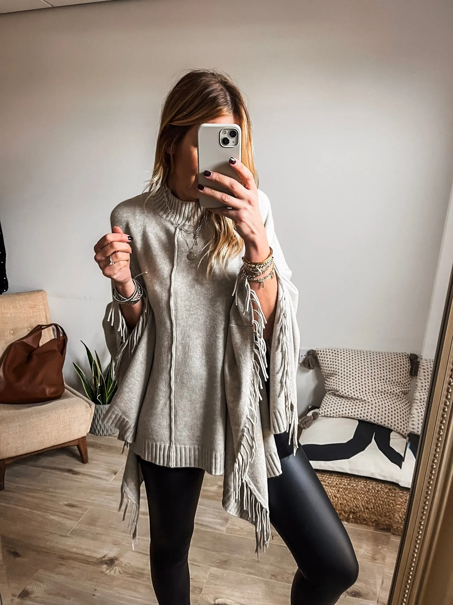 Tassel Soft Knit Poncho