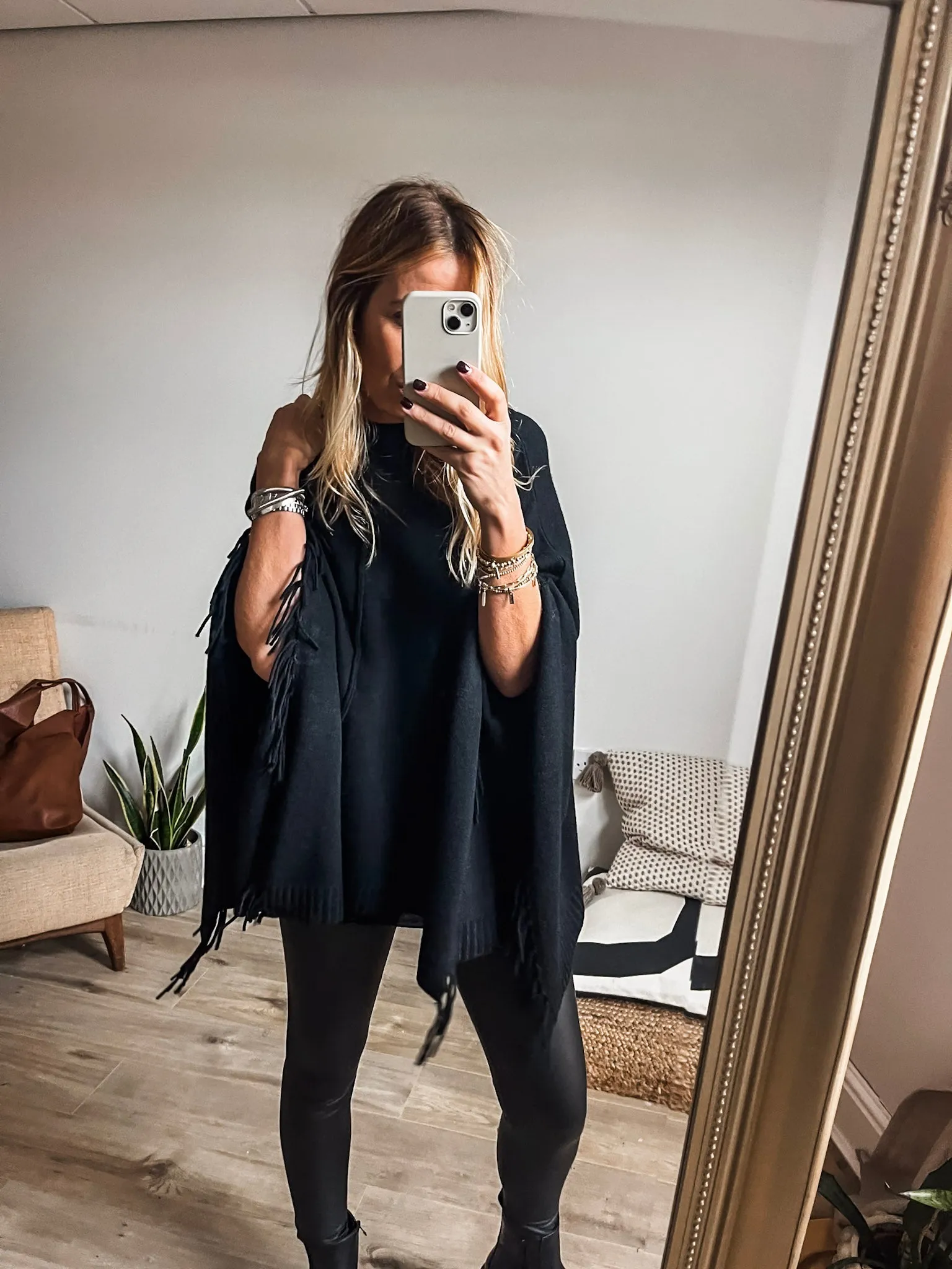 Tassel Soft Knit Poncho