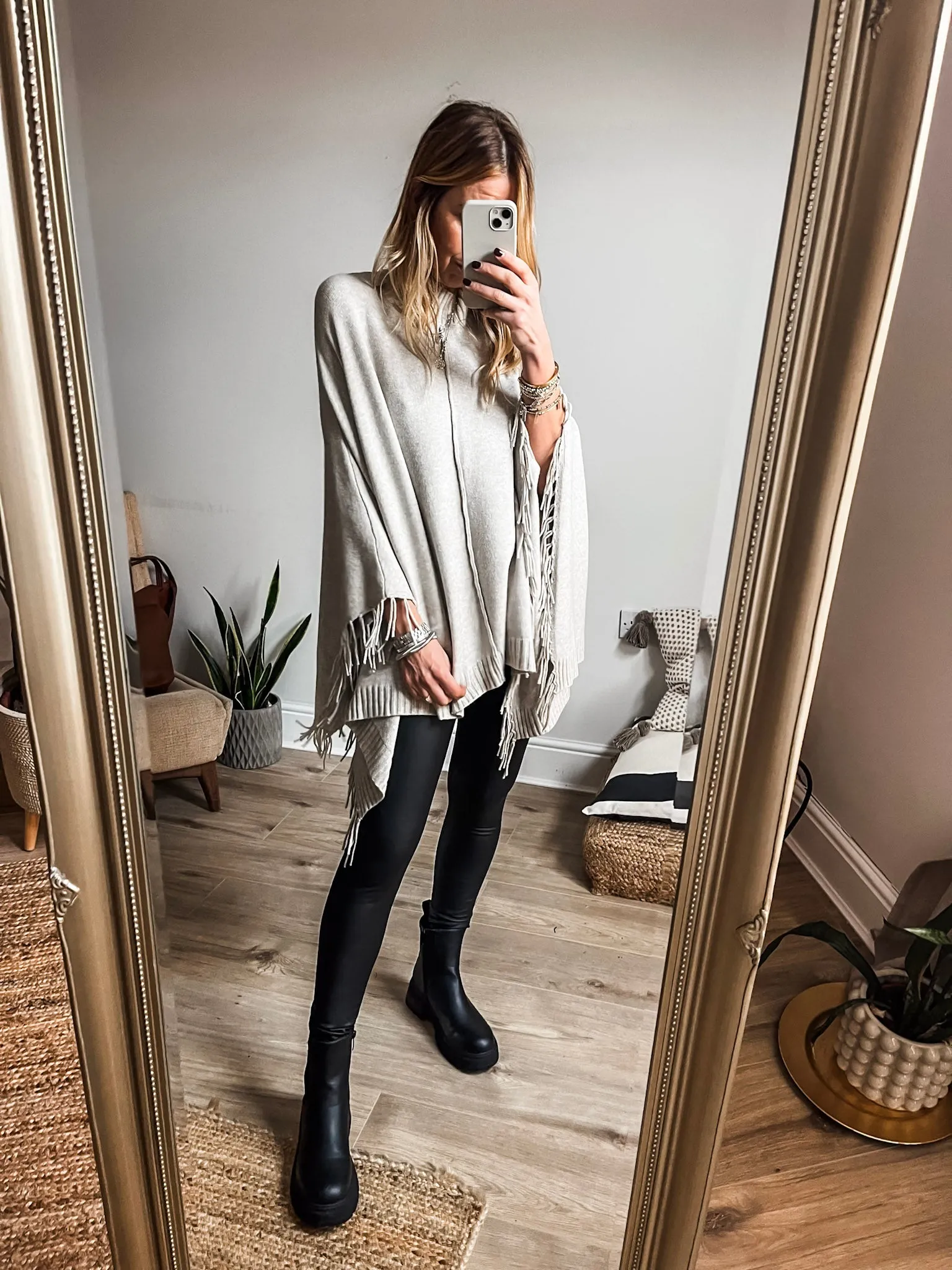 Tassel Soft Knit Poncho