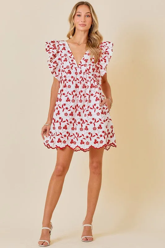 The Ana Mari dress- White Red