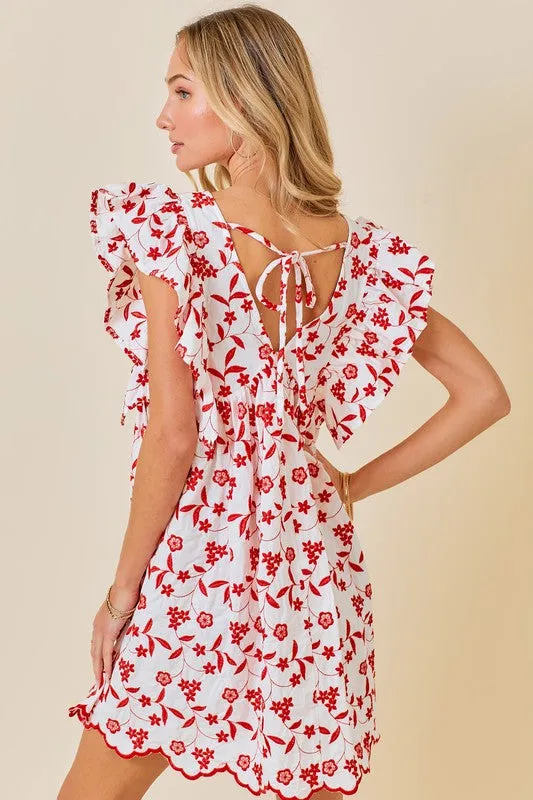 The Ana Mari dress- White Red