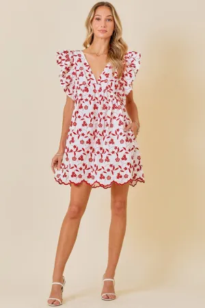 The Ana Mari dress- White Red