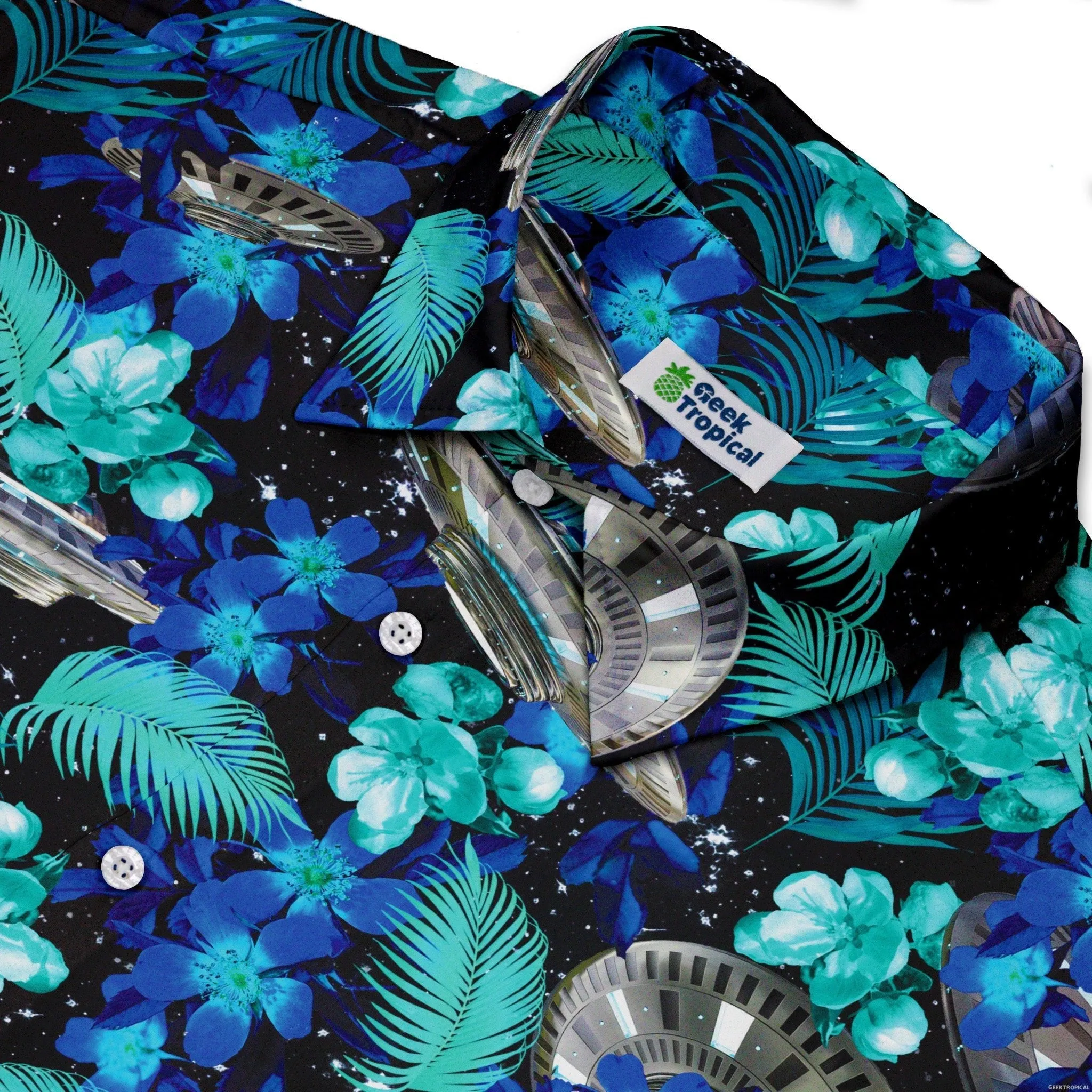 Tropical UFO Space Button Up Shirt