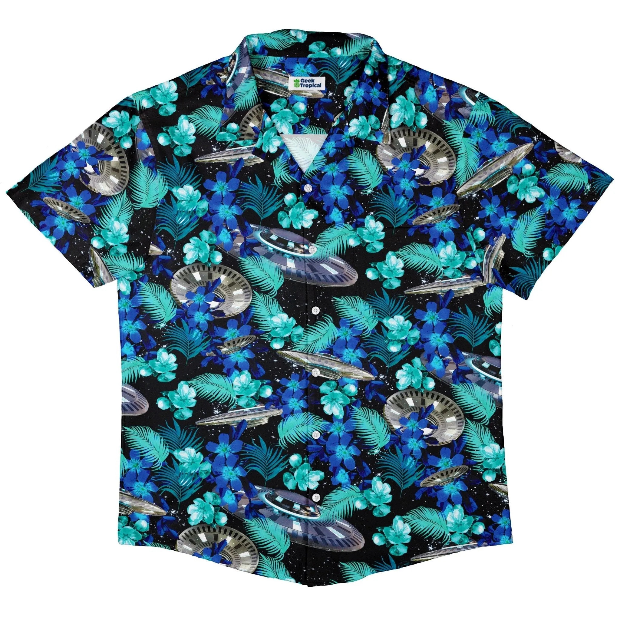 Tropical UFO Space Button Up Shirt