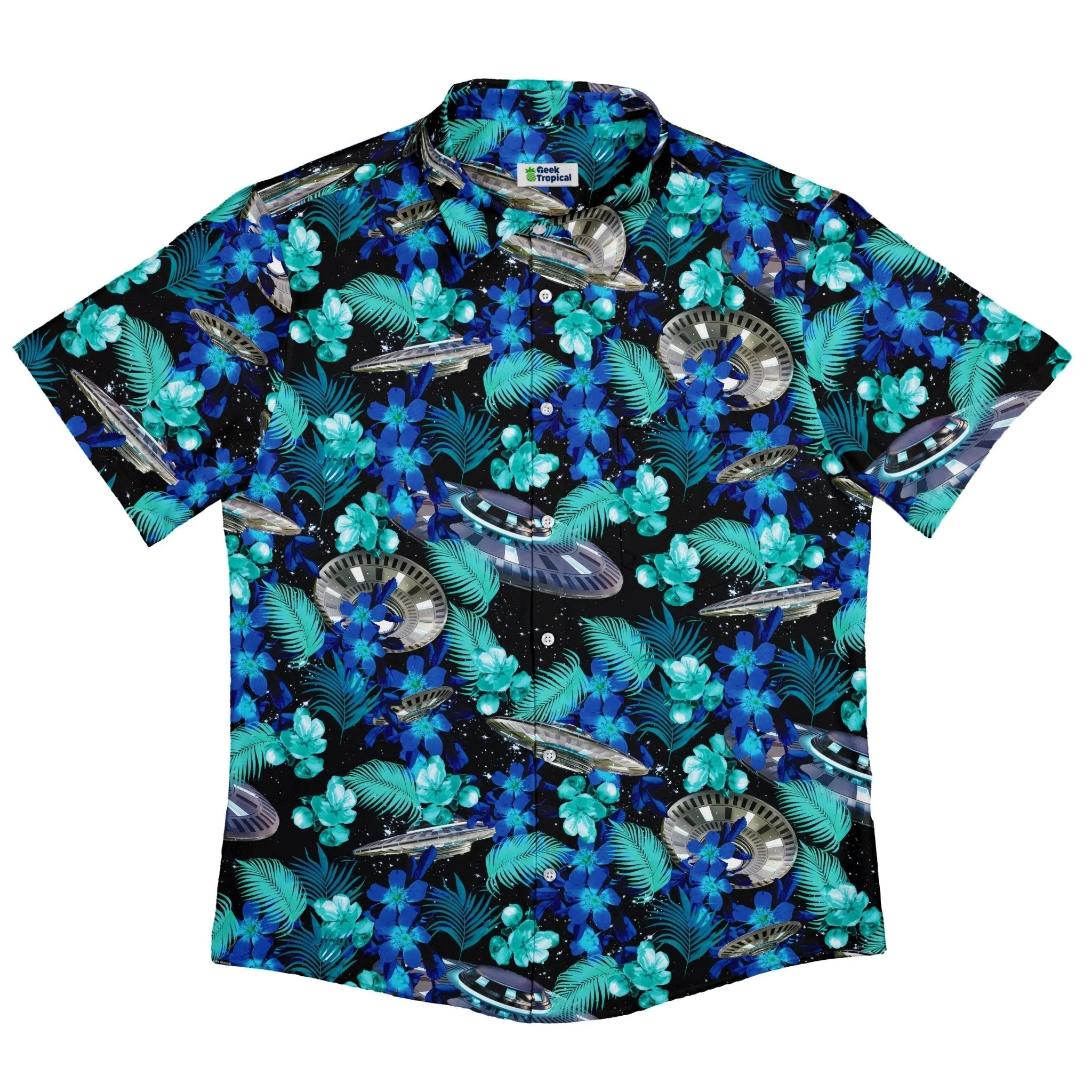 Tropical UFO Space Button Up Shirt