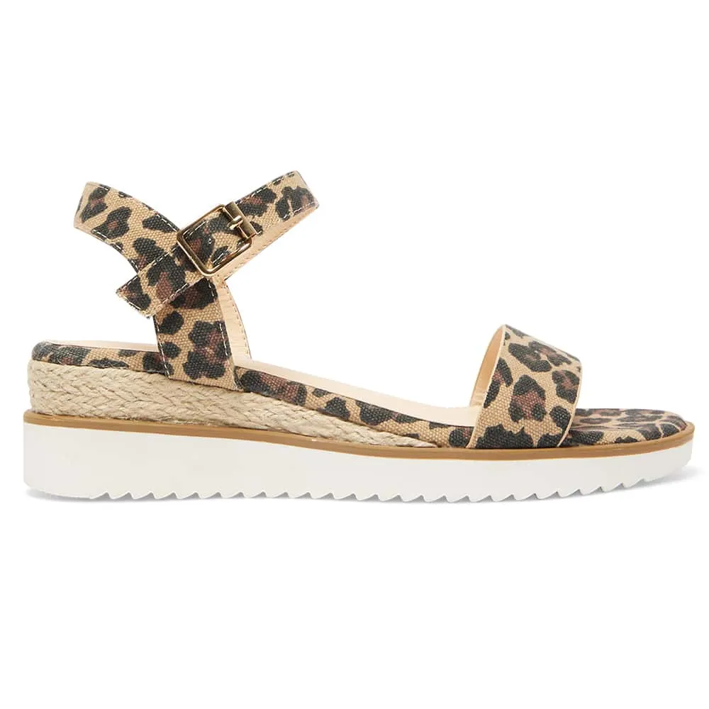 Verona Wedge in Animal Fabric