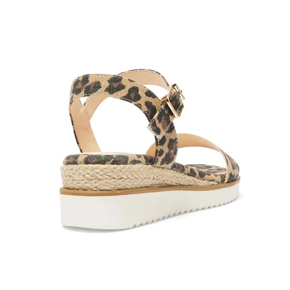 Verona Wedge in Animal Fabric