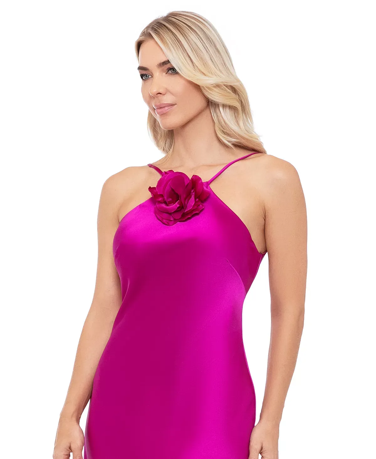 Xscape Satin Rosette Dress 6129X