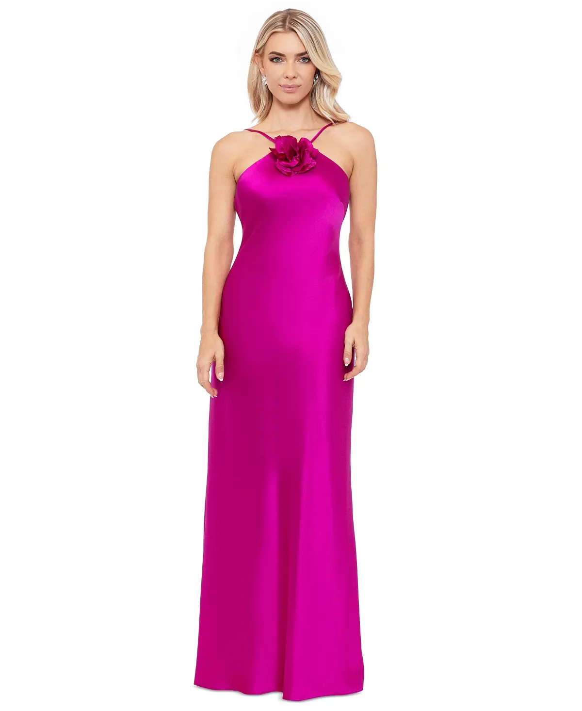 Xscape Satin Rosette Dress 6129X