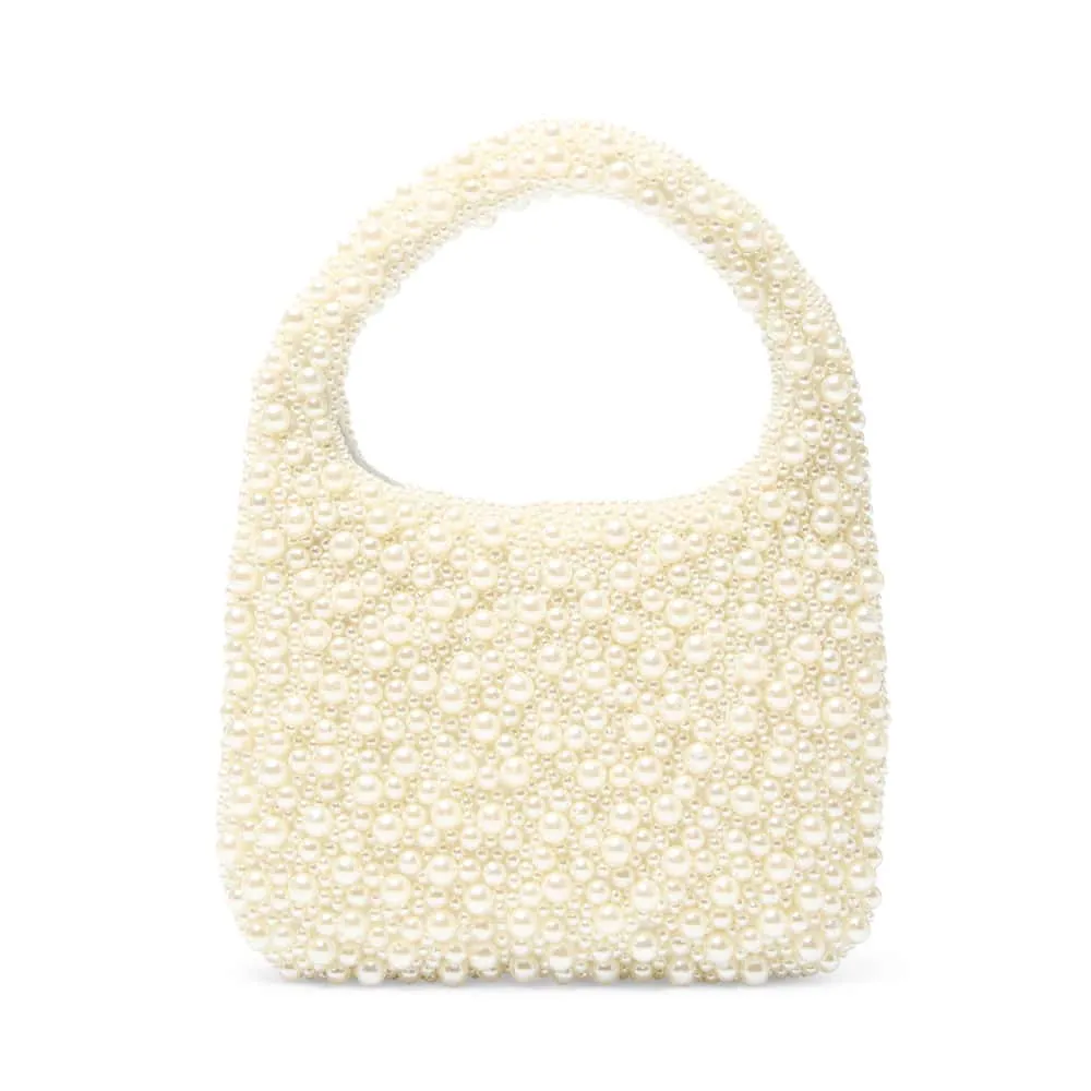 Zariah Evening Bag in Ivory Pearl