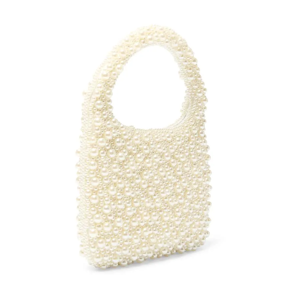 Zariah Evening Bag in Ivory Pearl