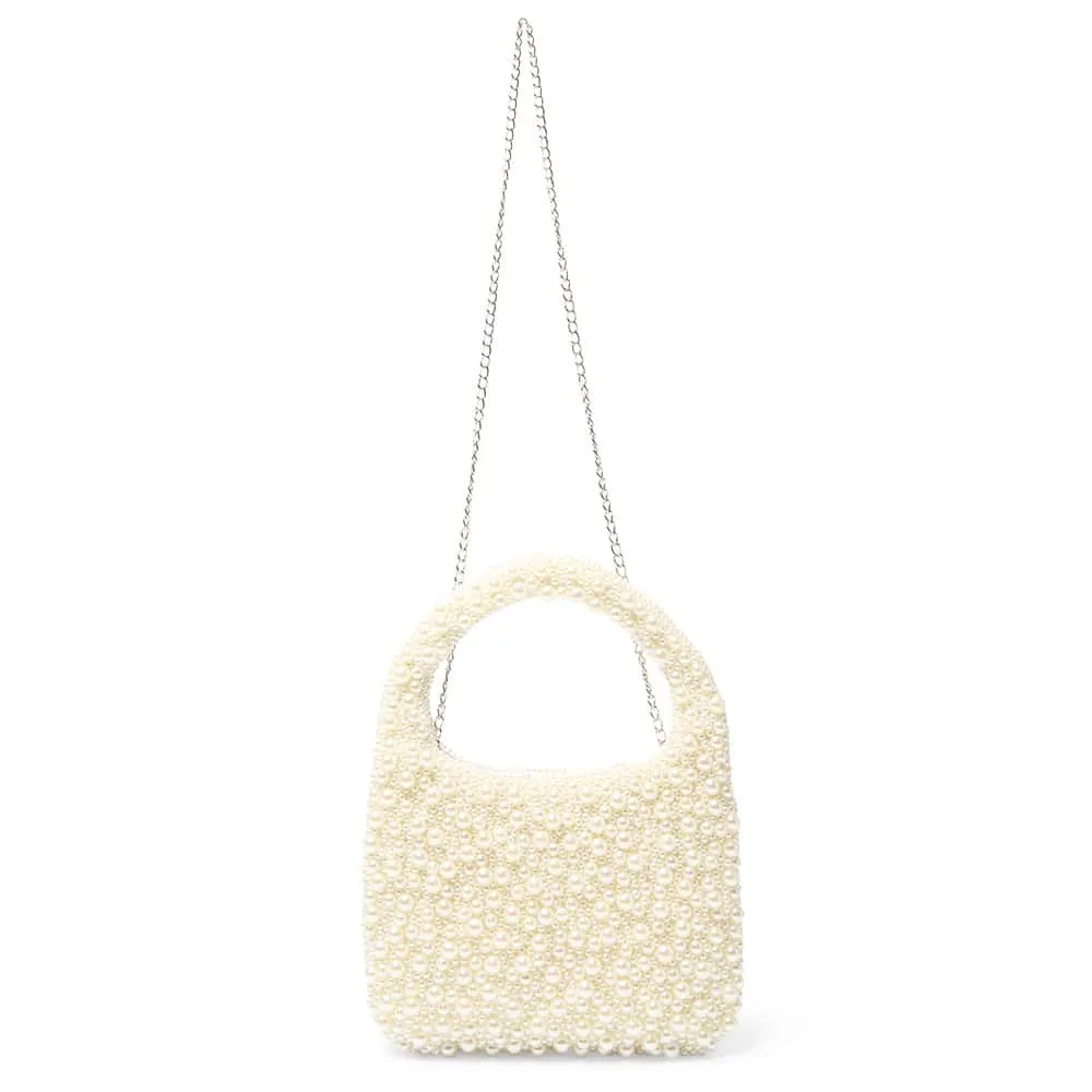 Zariah Evening Bag in Ivory Pearl