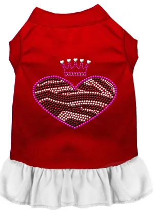 Zebra Heart Rhinestone Dress Red With White Xxxl (20)