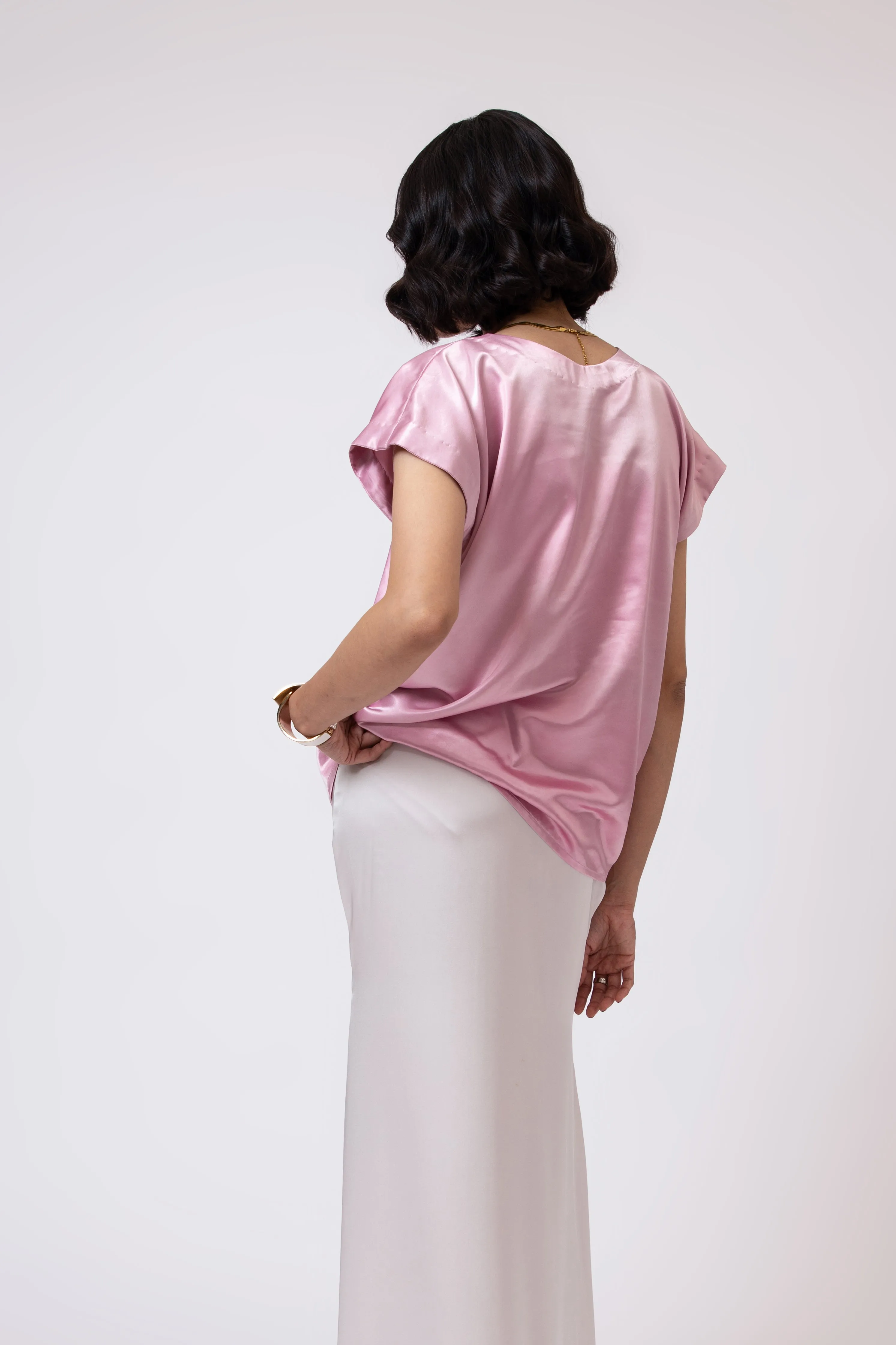 Zinnia Satin Blouse Pink